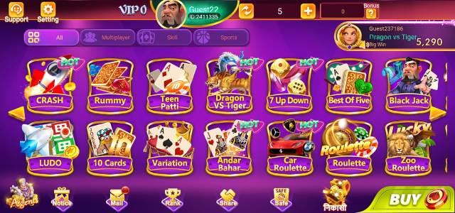 Available Games in Teen Patti Tour Apk