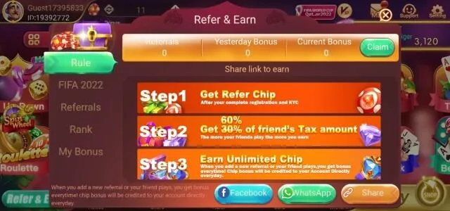 How To Refer and Earn in Joy Teen Patti App
